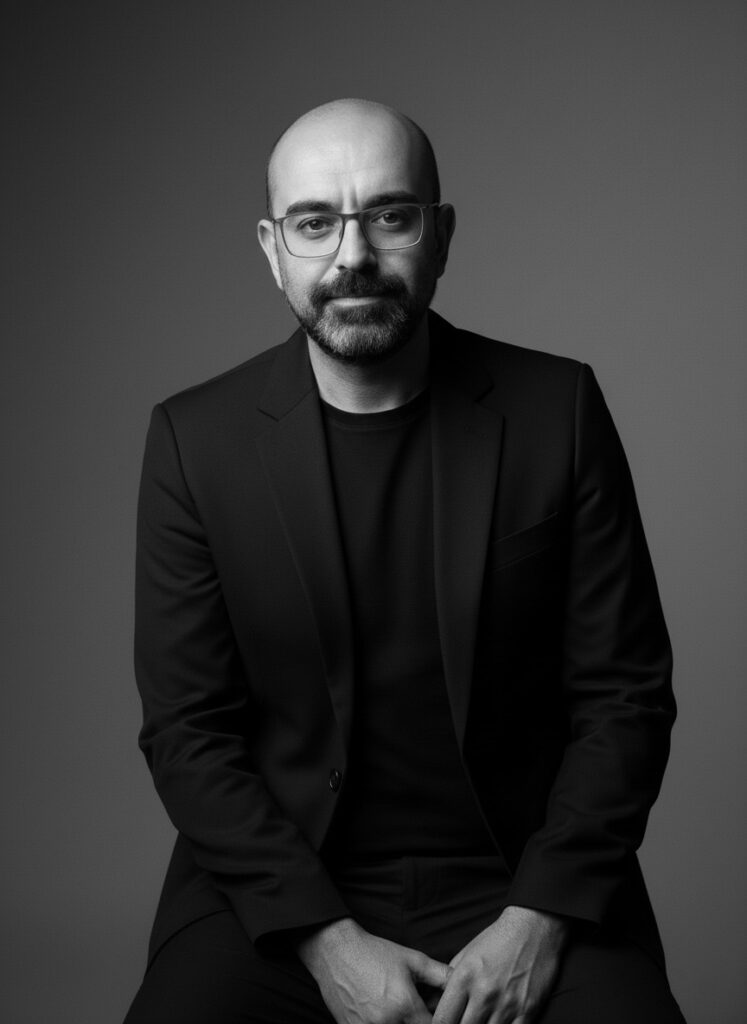 Guillermo Peña, fundador de Mindsaic, retratado en blanco y negro