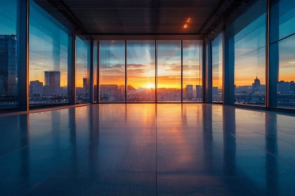 Centro de convenciones moderno en San Francisco al amanecer, evocando el inicio de Microsoft Build 2026.