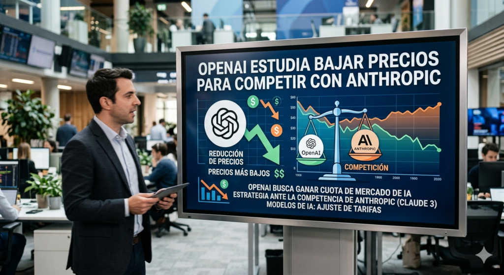OpenAI estudia bajar precios para competir con Anthropic